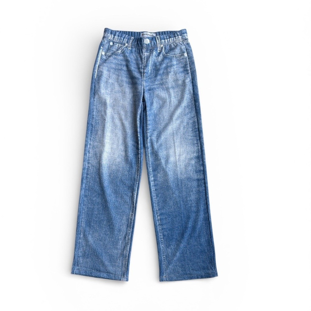 The‎ VIRAL Denim Sweatpant Jeans Small Mila Rosabella Wide Leg High Waisted Jean